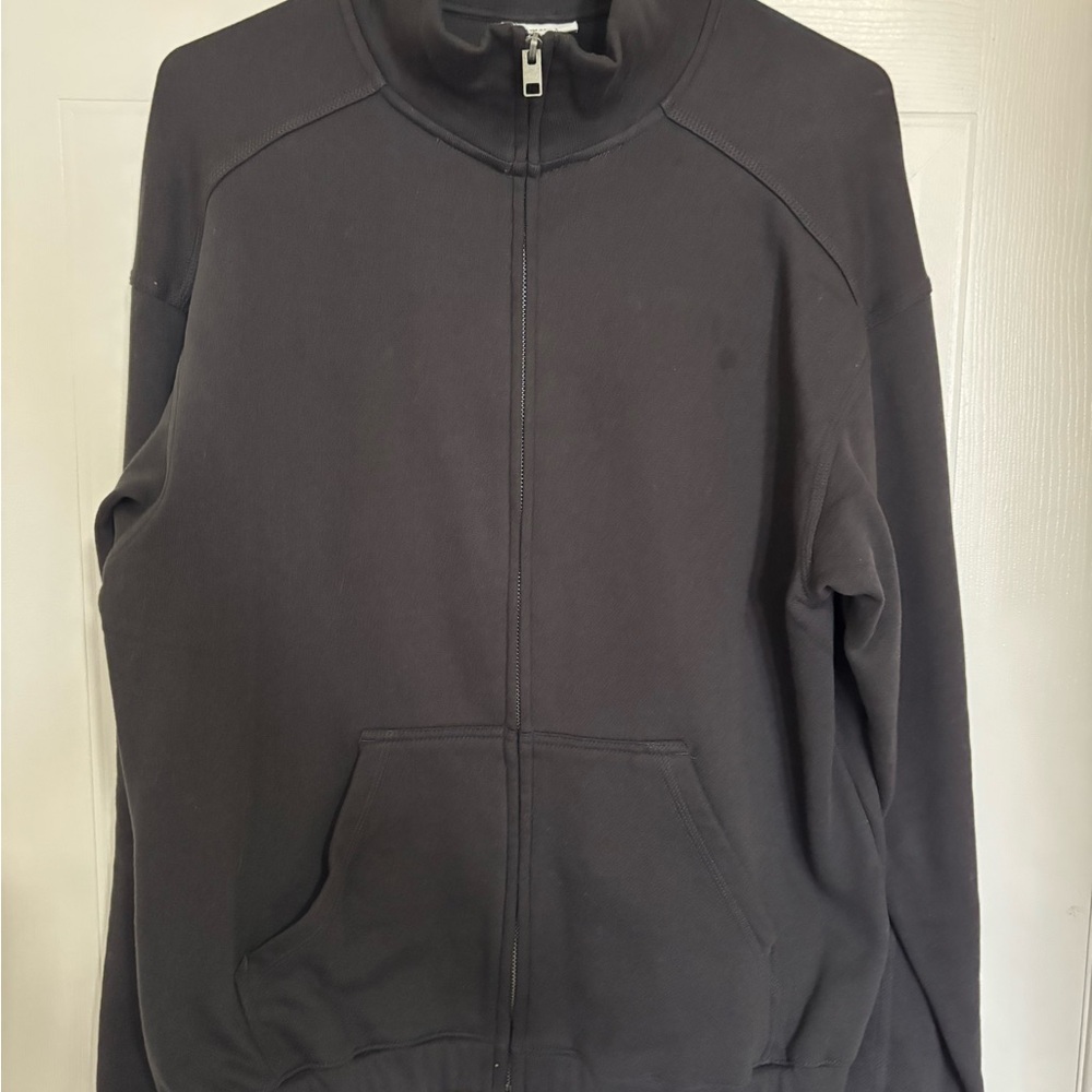 H&M Men's Dark Charcoal Full-Zip Sweater Jacket